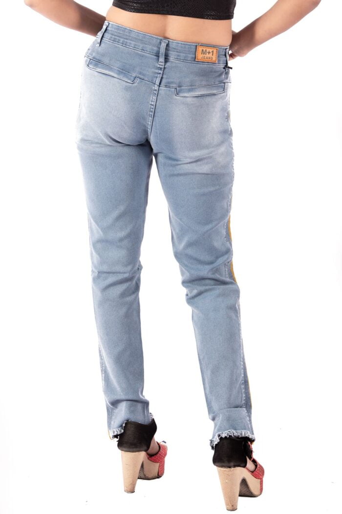 Side-line mid-waist jeans