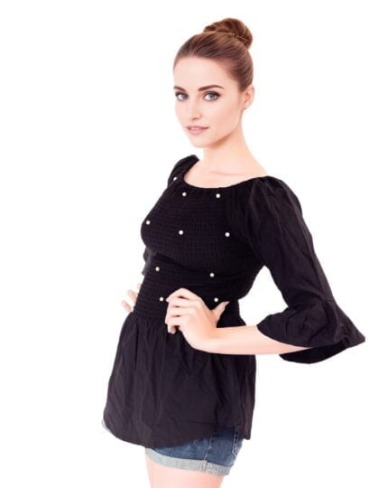 Black top with bell sleeve