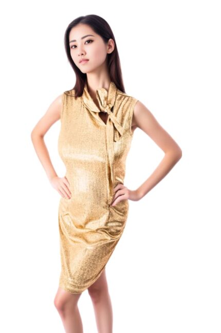 Golden shimmer short dress
