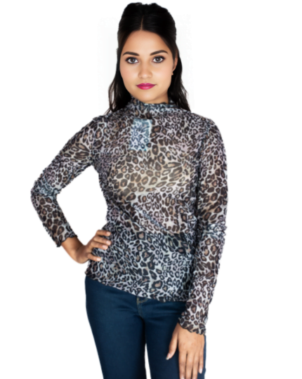 Elegance printed power net top