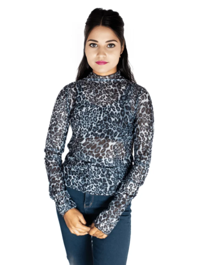 Elegance power net printed top