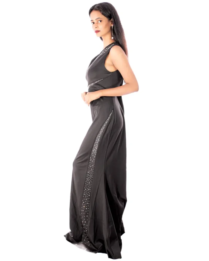 Midnight glamour one-shoulder gown one-shoulder gown