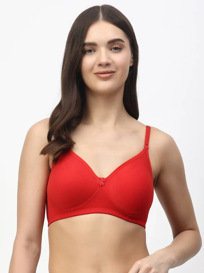 Floret Alia medium coverage Seamless Tshirt Bra in Red