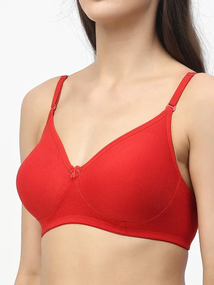 Floret Alia medium coverage Seamless Tshirt Bra in Red