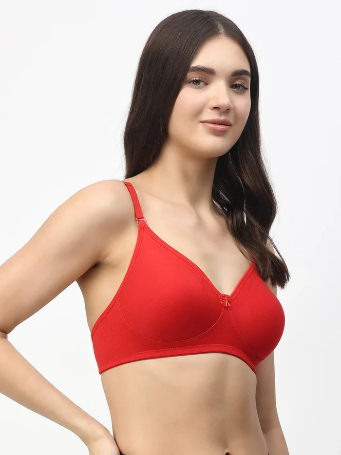 Floret Alia medium coverage Seamless Tshirt Bra in Red