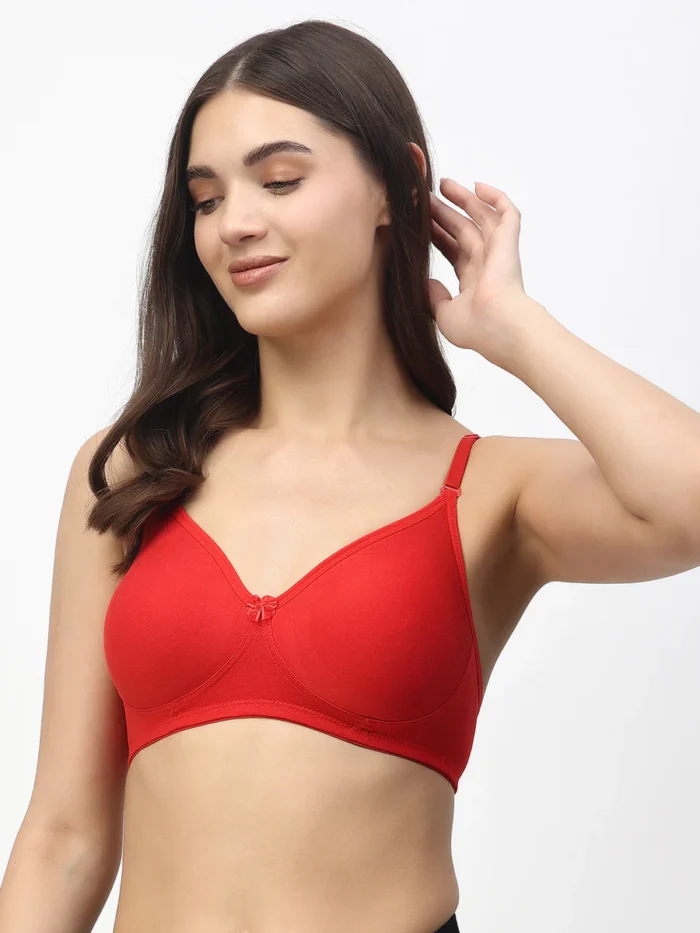 Floret Alia medium coverage Seamless Tshirt Bra in Red