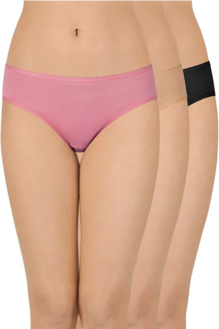 Amante Assorted Color Bikini Style Panties for Women - Pack of 3 - PPK33002