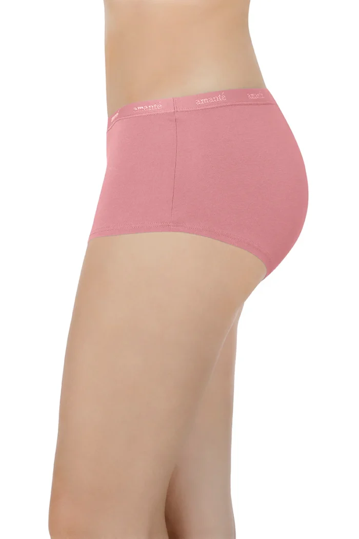 Amante Solid Low Rise Assorted Colour Boyshorts panties (Pack of 2)- PPK62001