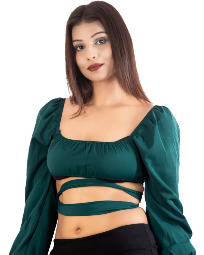 Emerald grace full sleeve crop top full sleeve crop top