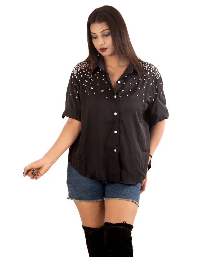 Sparkle rhinestone short shirt