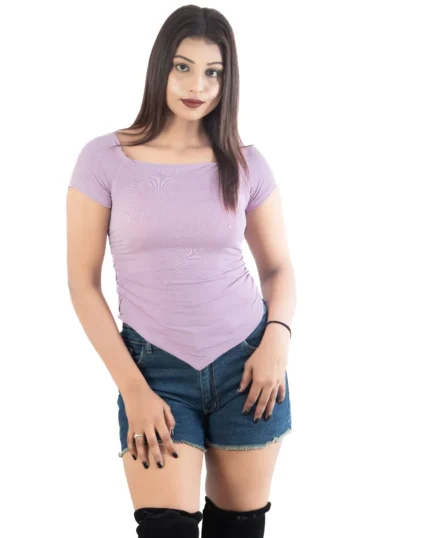 Lavender Bliss Casual Crop Top